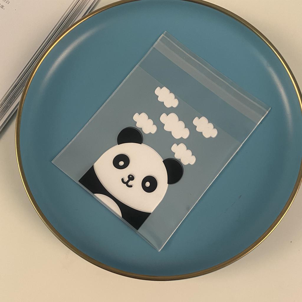 Panda, Cartoon, Snowflake Puff Pastry, Candy Bag, Niu Roll Cookie Packaging, Transparent, Gift Packaging Bag