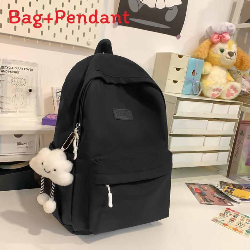 

Minimalist Asian Style School Backpack With Nylon For Girls And Teens чёрный