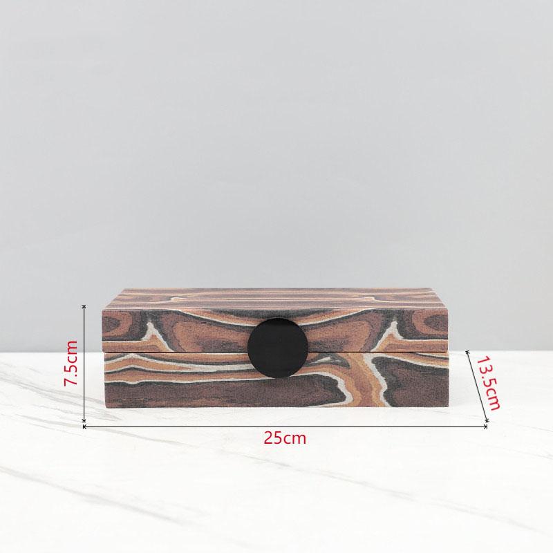 

Wood Texture Pattern Decorative Jewelry Boxes Leather Cosmetic Jar Dresser Table Desk Decoration Exquisite Jewelry Storage Jar