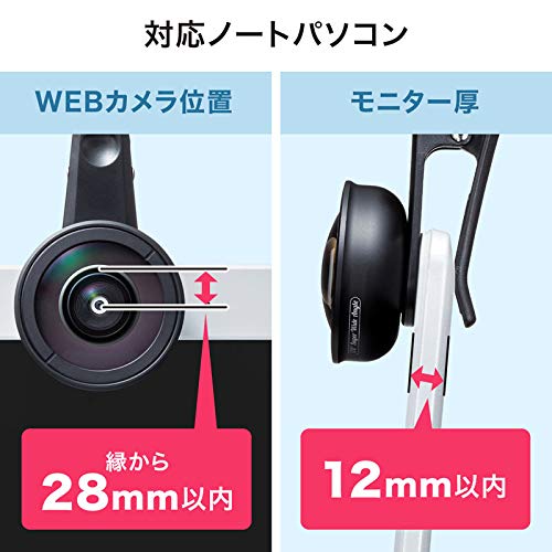 Sanwa Supply CMS-LENS1BK Wide-Angle Lens for Laptop Cameras