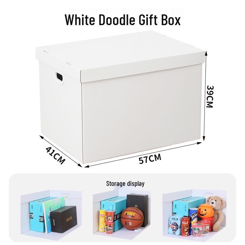 White Cardboard Surprise Gift Box for Birthday