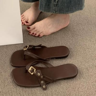 2025 Sommer Mode Damen Slipper Flacher Absatz Slip-on Damen Outdoor Sandalen Strandschuhe Lässige Pantoletten Flip Flop Mujer