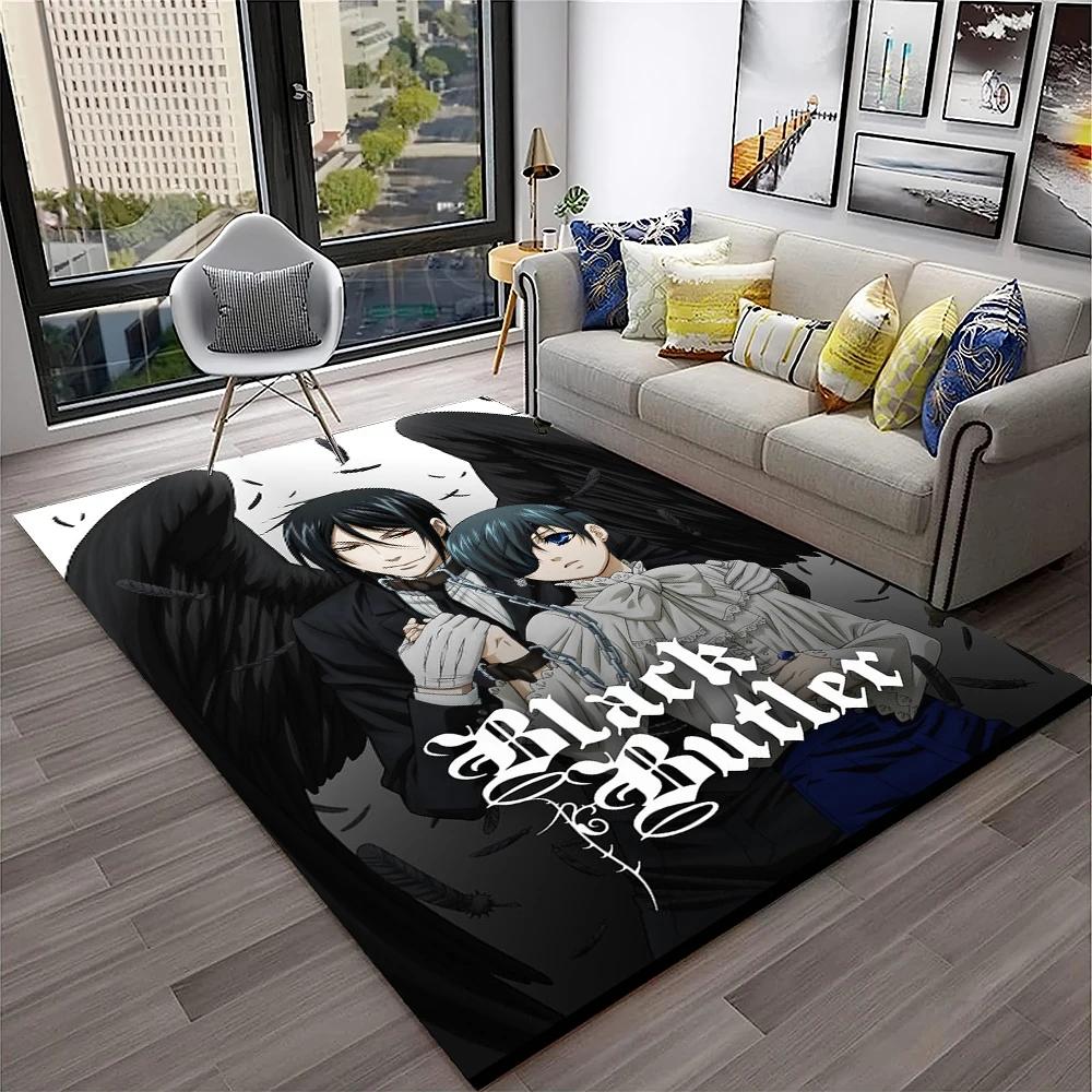 3D Anime Black Butler Cartoon Carpet Rug for Home Living Room Bedroom Sofa Doormat Decor,kids play Area Rug Non-slip Floor Mat