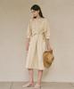 Lingseoul Voluminous Shirring Dress-Beige