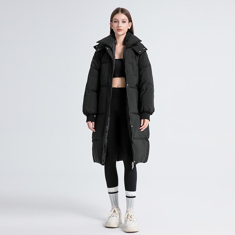 Women's Korean Style Knee-Length Cotton-Padded Winter Jacket - Loose, Thickened Coat