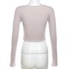 European Style Slim Fit Women's Cropped Long Sleeve Round Neck T-Shirt 2023