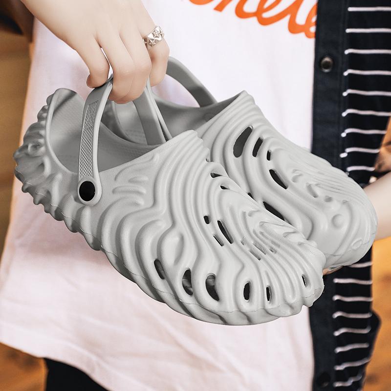 

Новые летние однотонные дышащие сандалии с отпечатками пальцев для пар, мужские и женские дышащие сандалии, мужская обувь для плавания 44 серый