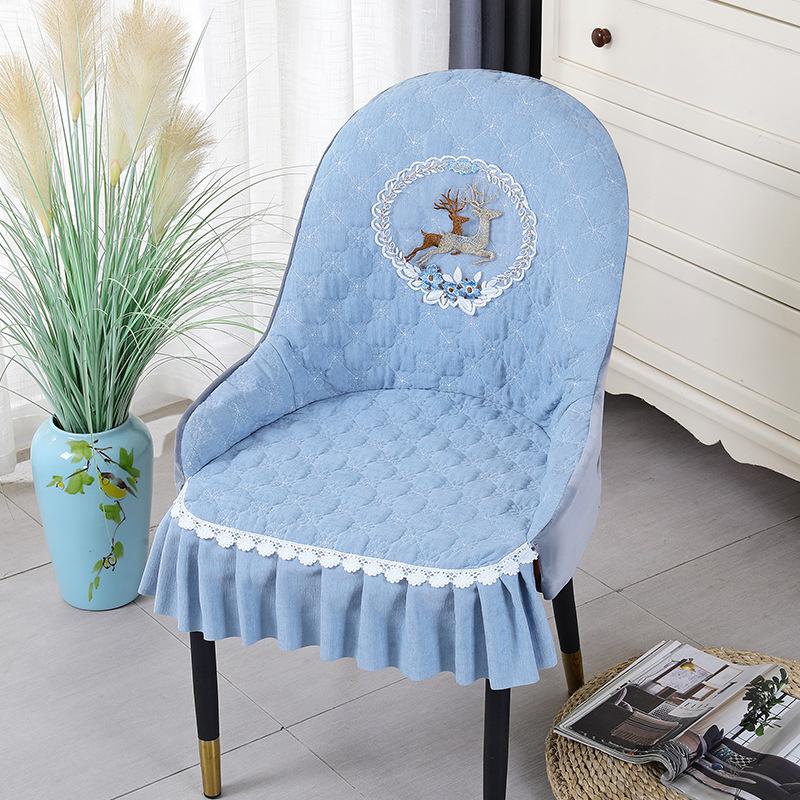 

Light Luxury Chair Cover with Armrests Chenille Dining Chair Cover Cover Cushion Restaurant Stool Cover Curved Leather Chair Cover 49*36cm