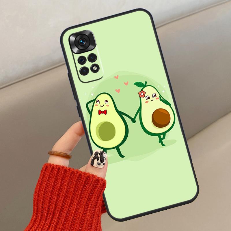Cute Avocado Fruits Case For Xiaomi Redmi Note 14 13 12 10 11 15 Pro Plus Cover For Redmi 15 15C 13C 10C 12C 14C