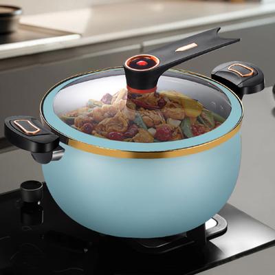 Nonstick Ceramic Coated Soup Pot with Lid 7L Fast Cooking Crock Pot Micro Pressure Cooker Versatile Cookware for Stovetop