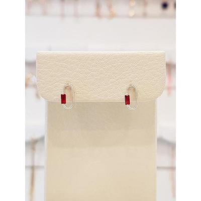 Save Zone 01 Silver Point Red Minimal Silber Piercing Sep349 (S16003035)