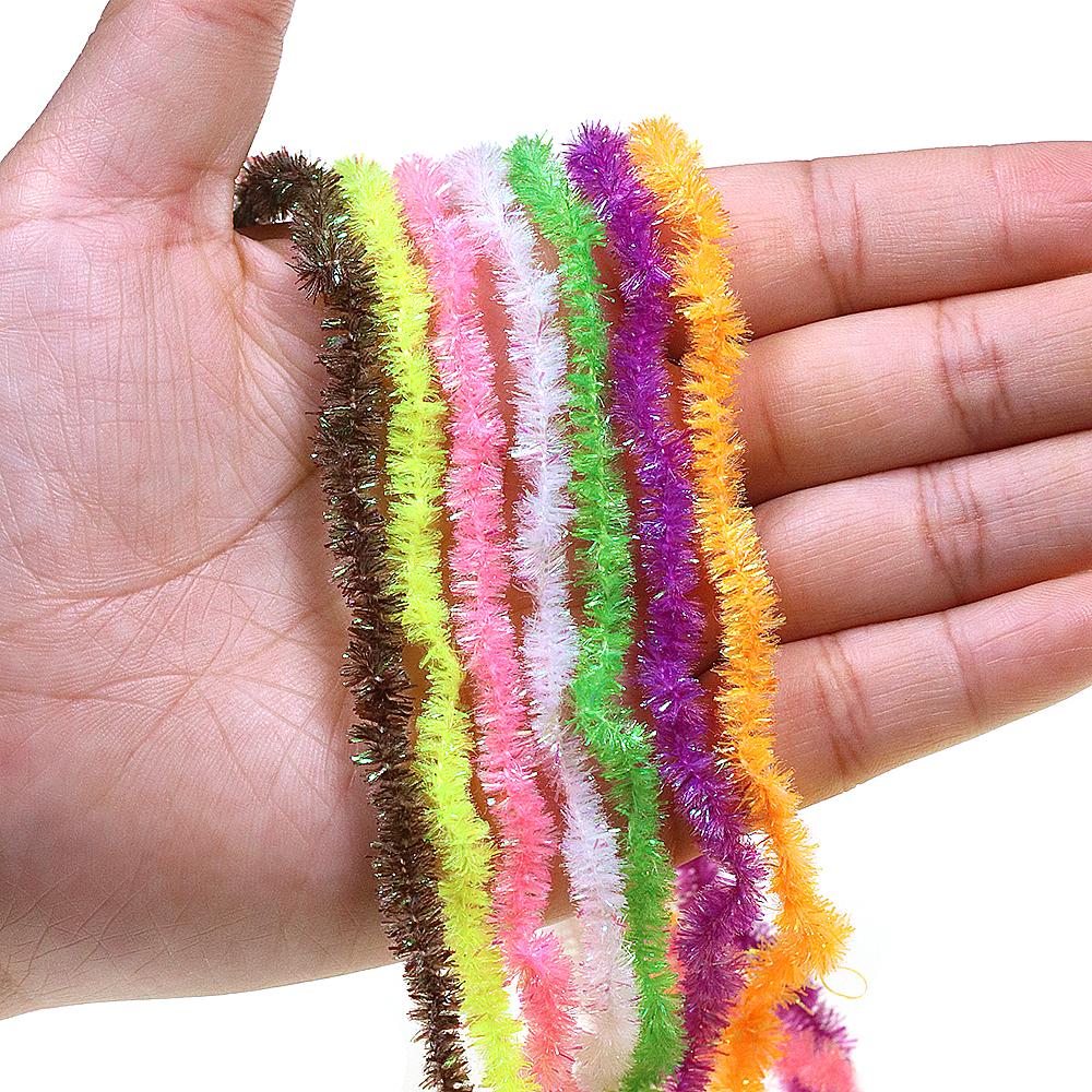 4mm 6mm Ice Dub Chenille Fliegenbinden Glitzergarn für Woolly Bugger Schillernde Körperwicklung, Lachs- & Steelhead-Fliegen Köder