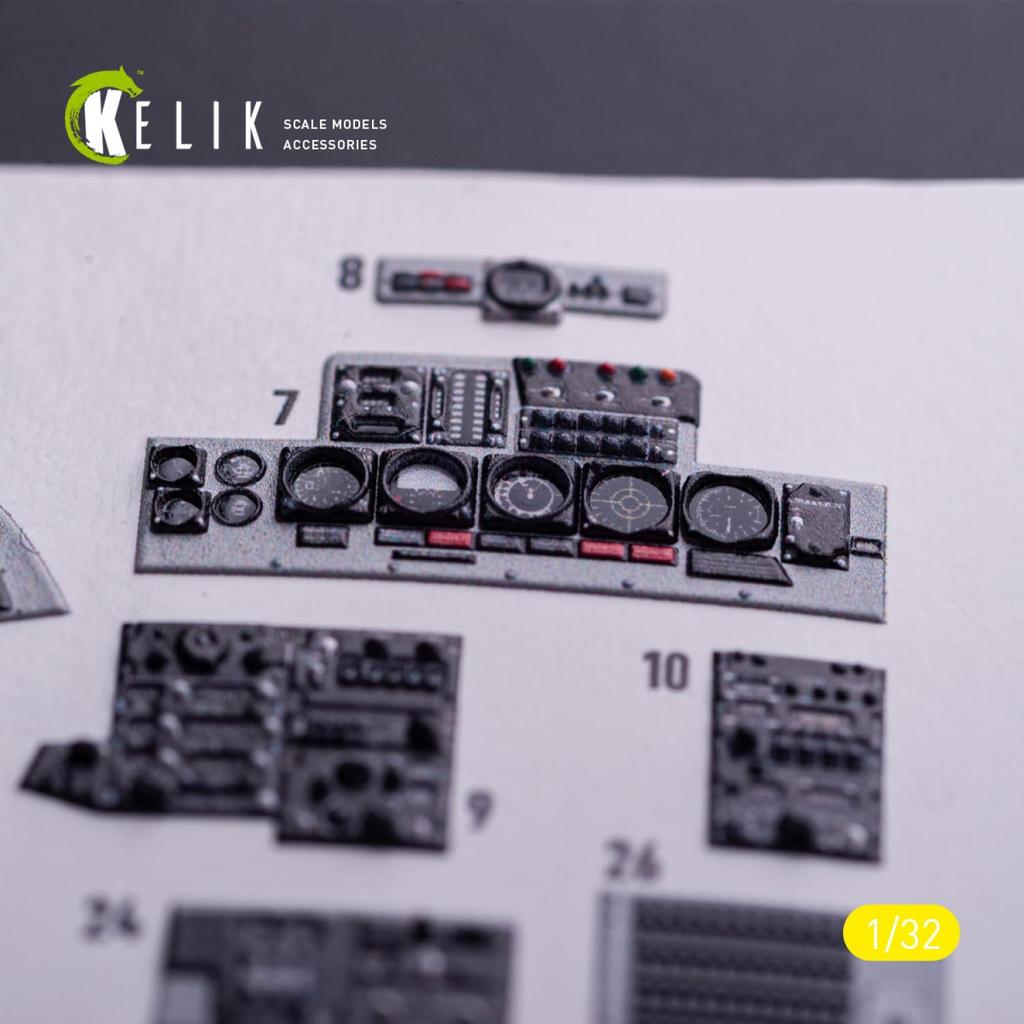 Reskit 1/32 F-4J Phantom II Interieur 3D-Abziehbild (für Tamiya) Plastikmodell-Abziehbild RSKK32029 (Flugzeug)