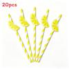 Degradable Paper Straws For Parties With Lemon Pattern For Cake Drinks And Cocktails