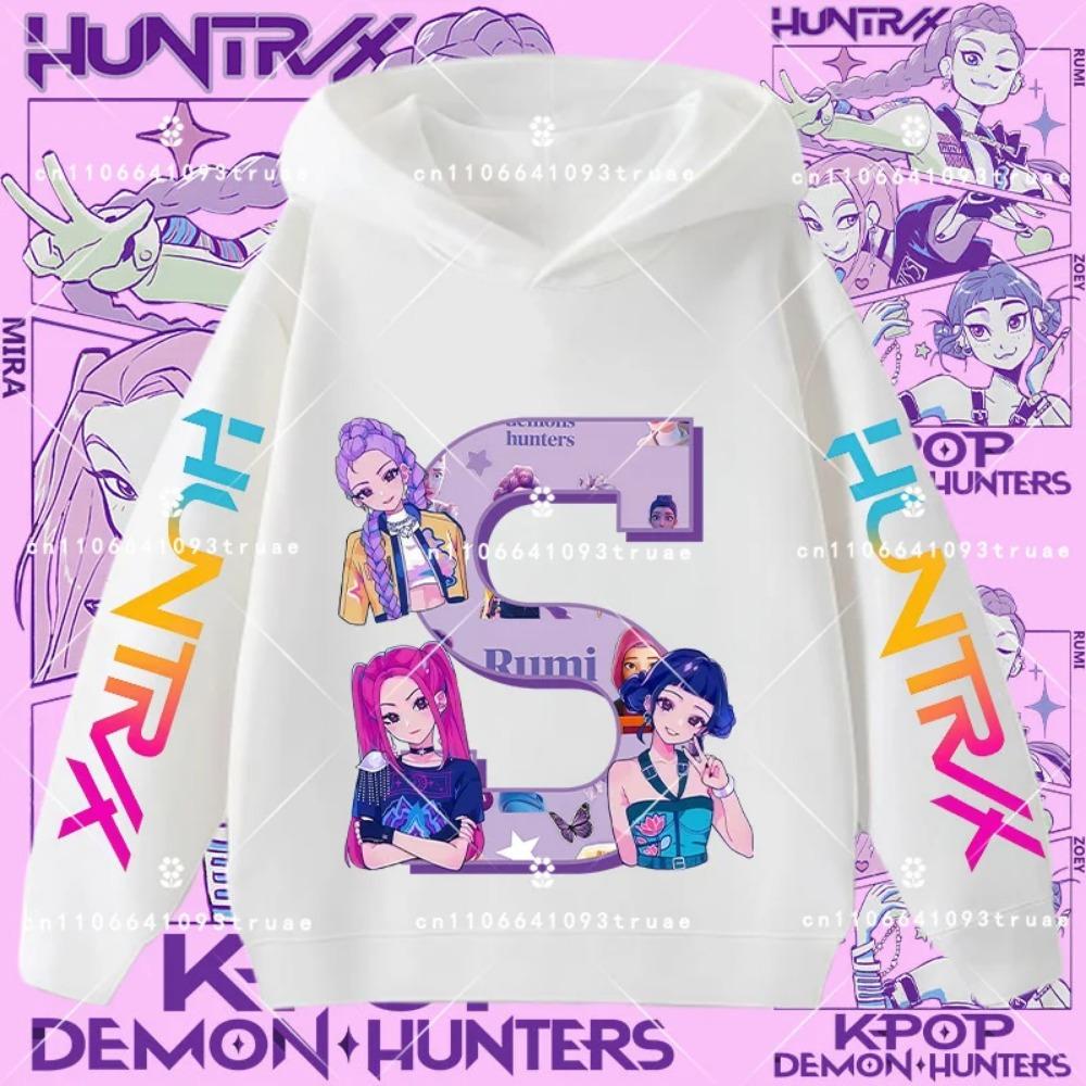 

2026 New Letter A-Z Girls Sportswear Kpop Demon Hunters Boys Casual Shirt Children s Hooded Shirt Autumn/Winter Long-sleeved 100