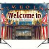 1 Standard-sized, large-scale circus festival background.Welcome to the circus festival banner background photo background board
