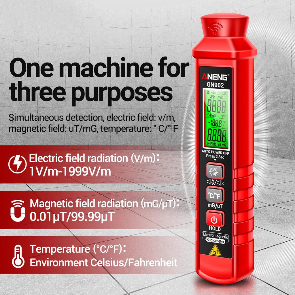 ANENG GN902 Handheld Electromagnetic Radiation Tester Digital Portable LCD X Ray Testing