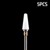 5pcs Milling Cutter For Manicure Set Ceramic Nail Drill Bit Mill Manicure Machine Pedicure Tools for Removing Gel File 3/32 Inch