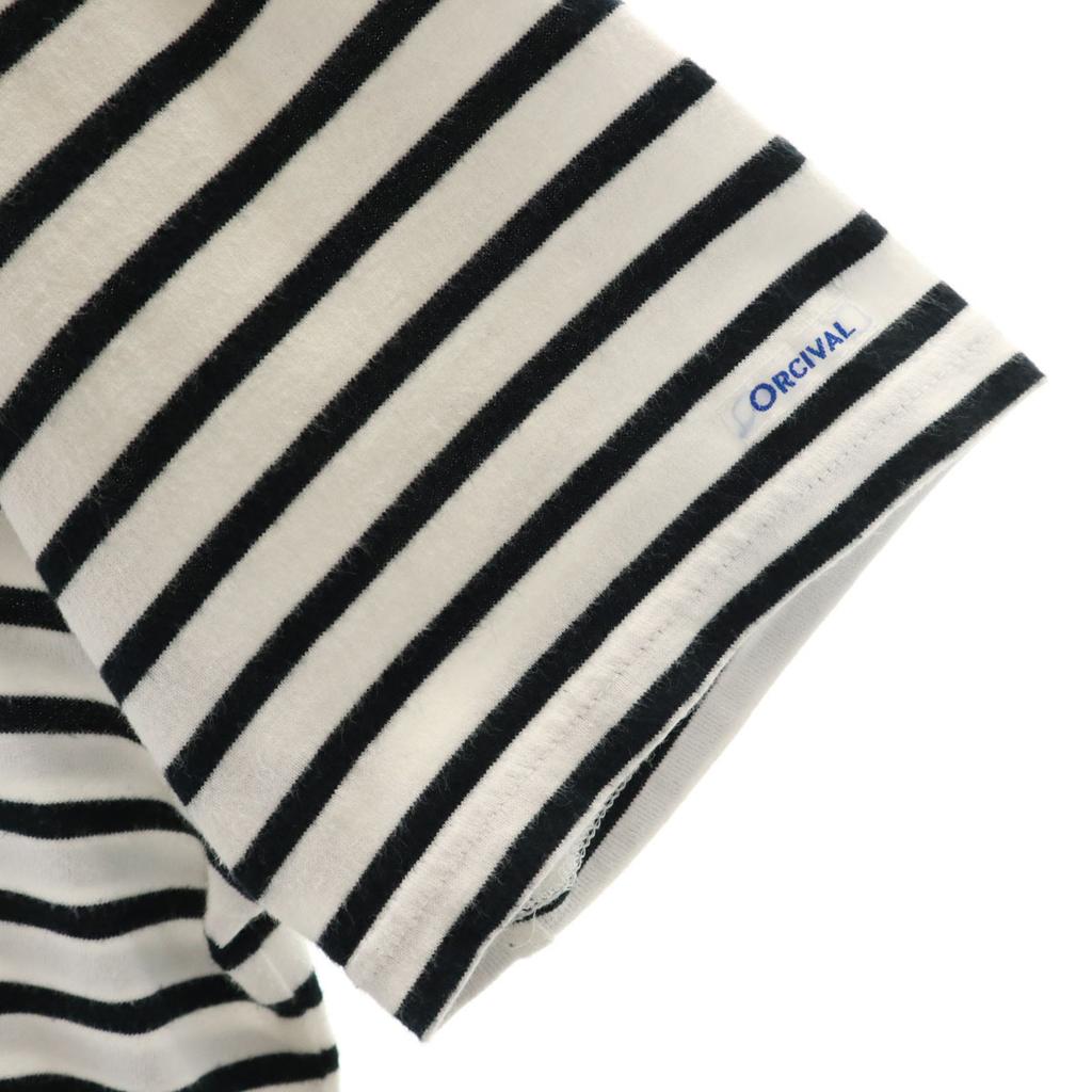 Orcival Made In Japan Border Short Sleeve Boat Neck Cut 4 White System Men's Used