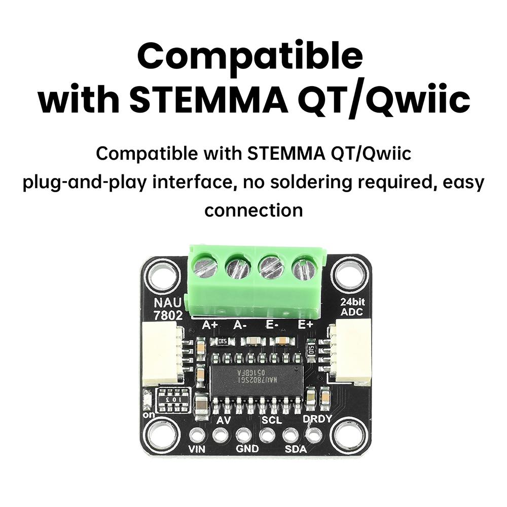 NAU7802 24-Bit ADC Module High-Precision Data Conversion STEMMA QT/Qwiic 2 Channel Differential Input PGA Pressure Sensor Module