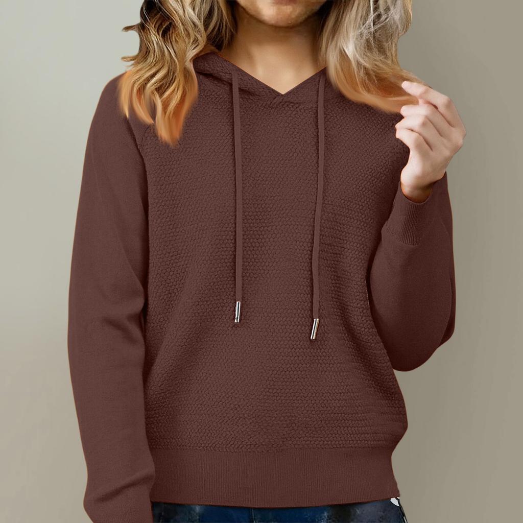 Fashionable Women's Knitted Sweater Lazy Loose Slim Hoodie Sweater