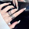 Niche Design Cross Twisted Rope Personality High Sense Open Snake Ring Cold Wind French Index Finger Ring Female