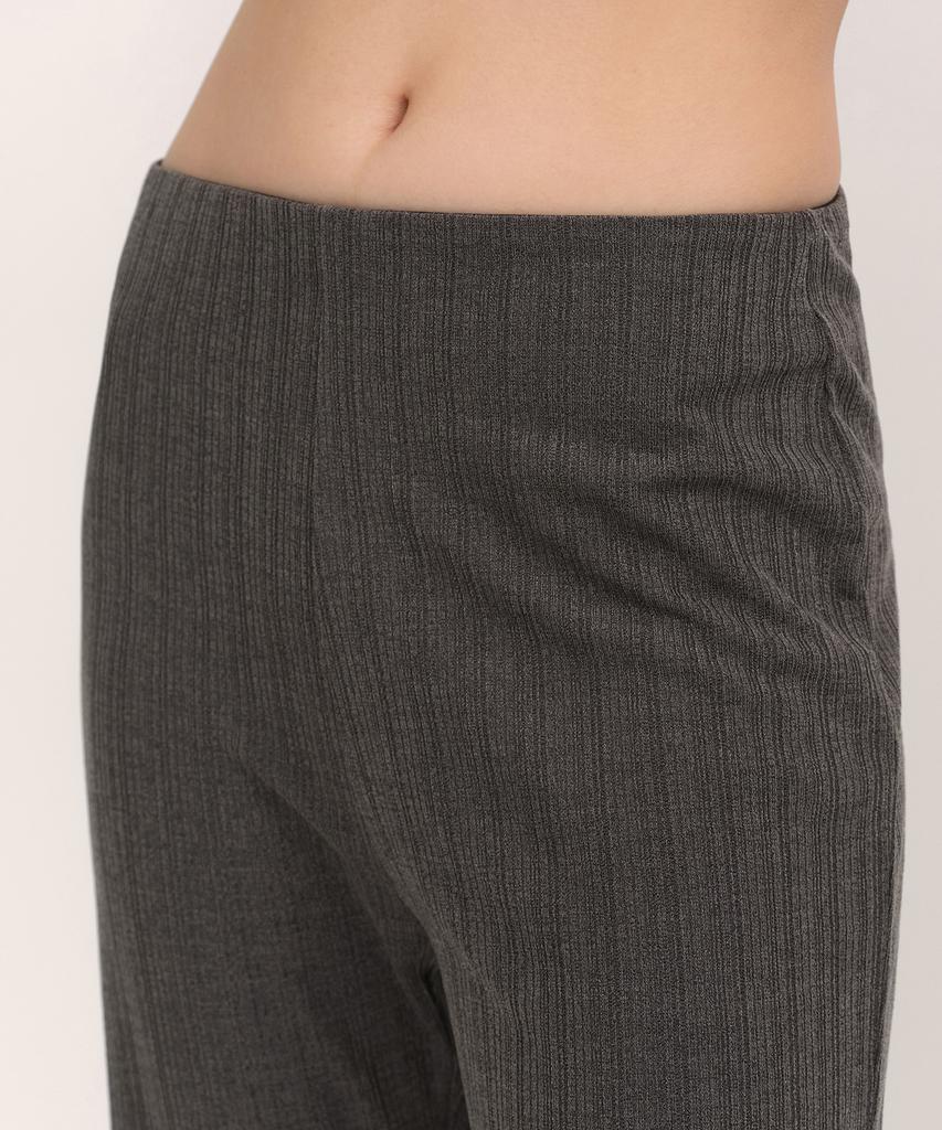 MUSINSA STANDARD WOMAN Women'S Vertical Textured Wrap Skirt Jersey Pants [Grey]
