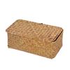 Handwoven Seagrass Storage Basket Seagrass Desktop Organizer Woven Rectangular Basket  Office Desk
