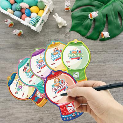 18/36Pcs Easter Greeting Card with Plastic Dome DIY Gumball Machine Candy Sweat Treat Holder Happy Easter Kids Family Parties Classroom Exchange Gift