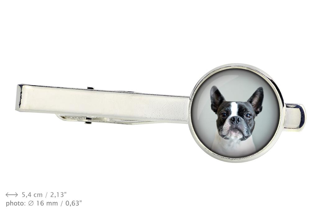 Boston Terrier, American Gentleman - cufflinks and tie with your photo, a suit decoration, men's jewelry from the Art-Dog brand.