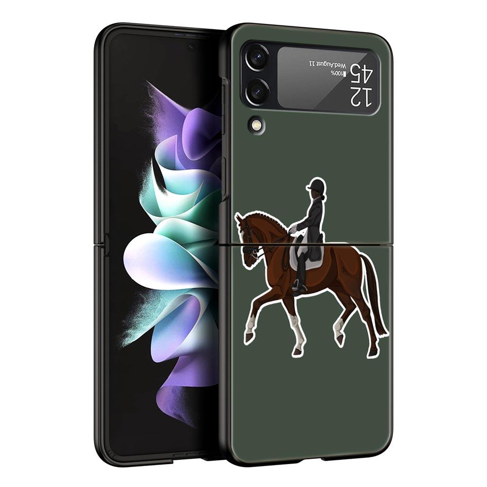 Galloping Horse Girl Drawing Case for Samsung Z Flip 3 4 5 Folding Mobile Shell For Samsung Z Flip3 Flip4 Flip5 PC Hard Cover