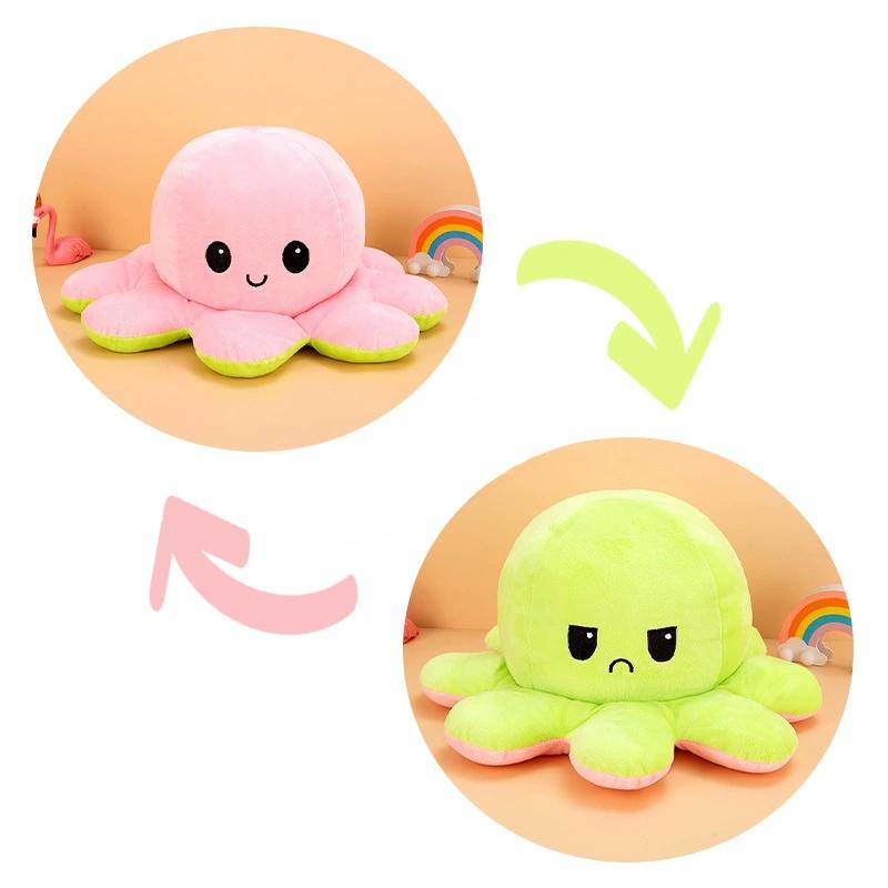 Flipped Octopus Doll Flipped Octopus Octopus Plush Toy Double-Sided Flipped Doll Reversible Octopus