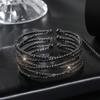 Multilayer Crystal Cuff Bracelet for Women Sparkling Rhinestones Bangle Handmade Jewelry Accessory for Any Outfit