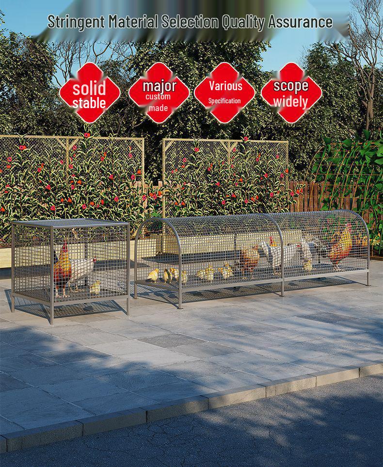 Durable Free-Range Chicken Coop Tunnel: Outdoor Cute Pet Run & Wire Mesh Chicken Cage