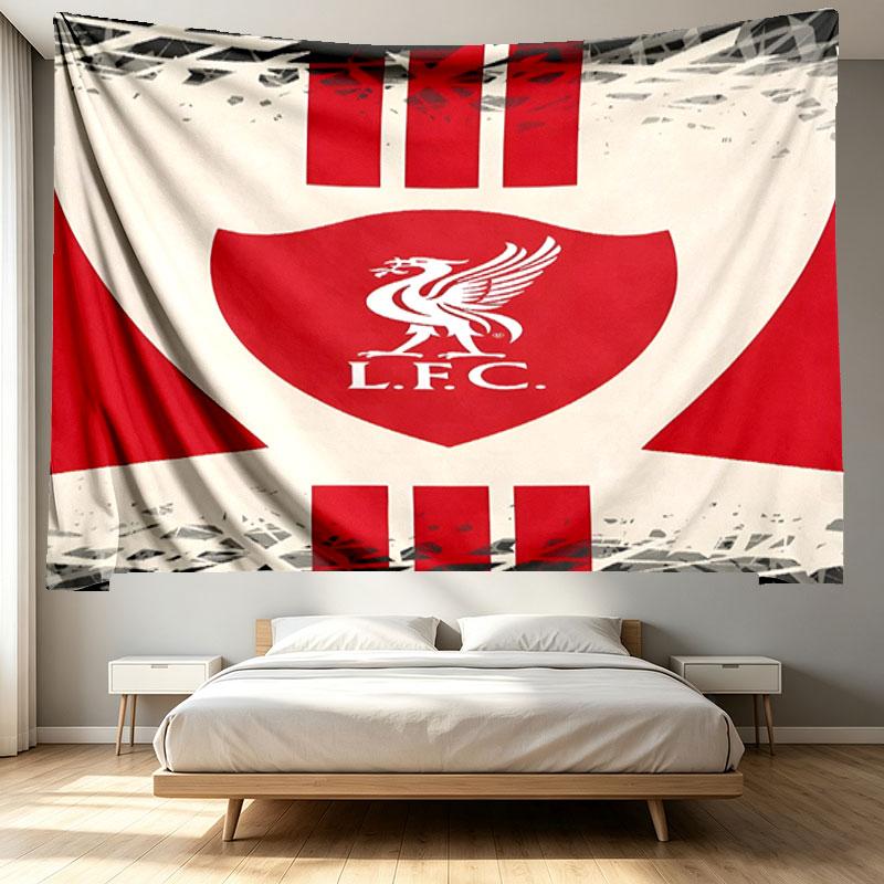 Liverpool F.C Print Tapestry - Portable Wall Decor Cloth, for Home, Dorm, Travel, Bedroom, Living Room - Ideal Birthday Housewarming Gift