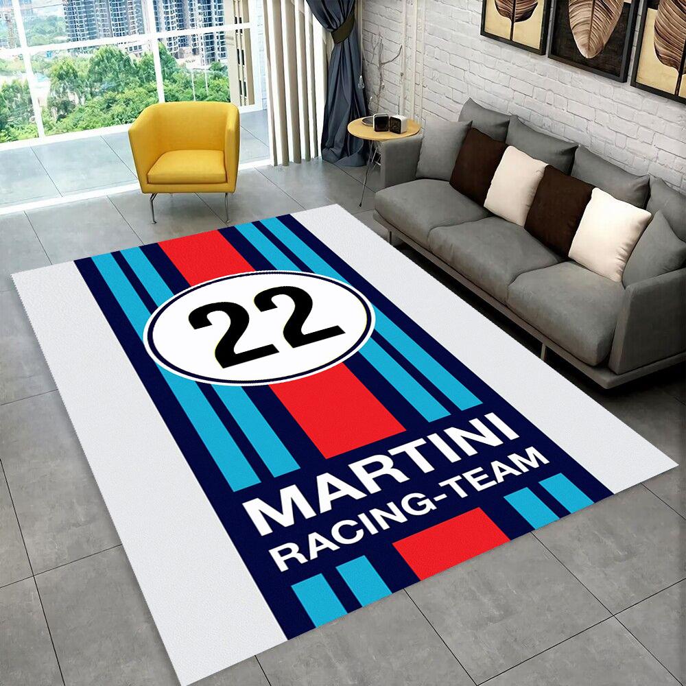 3D logo závodního auta M-Martini Moto Koberec pro domácí obývací pokoj ložnici pohovku Rohožka Dekor, dětská hrací protiskluzová podložka Dárek