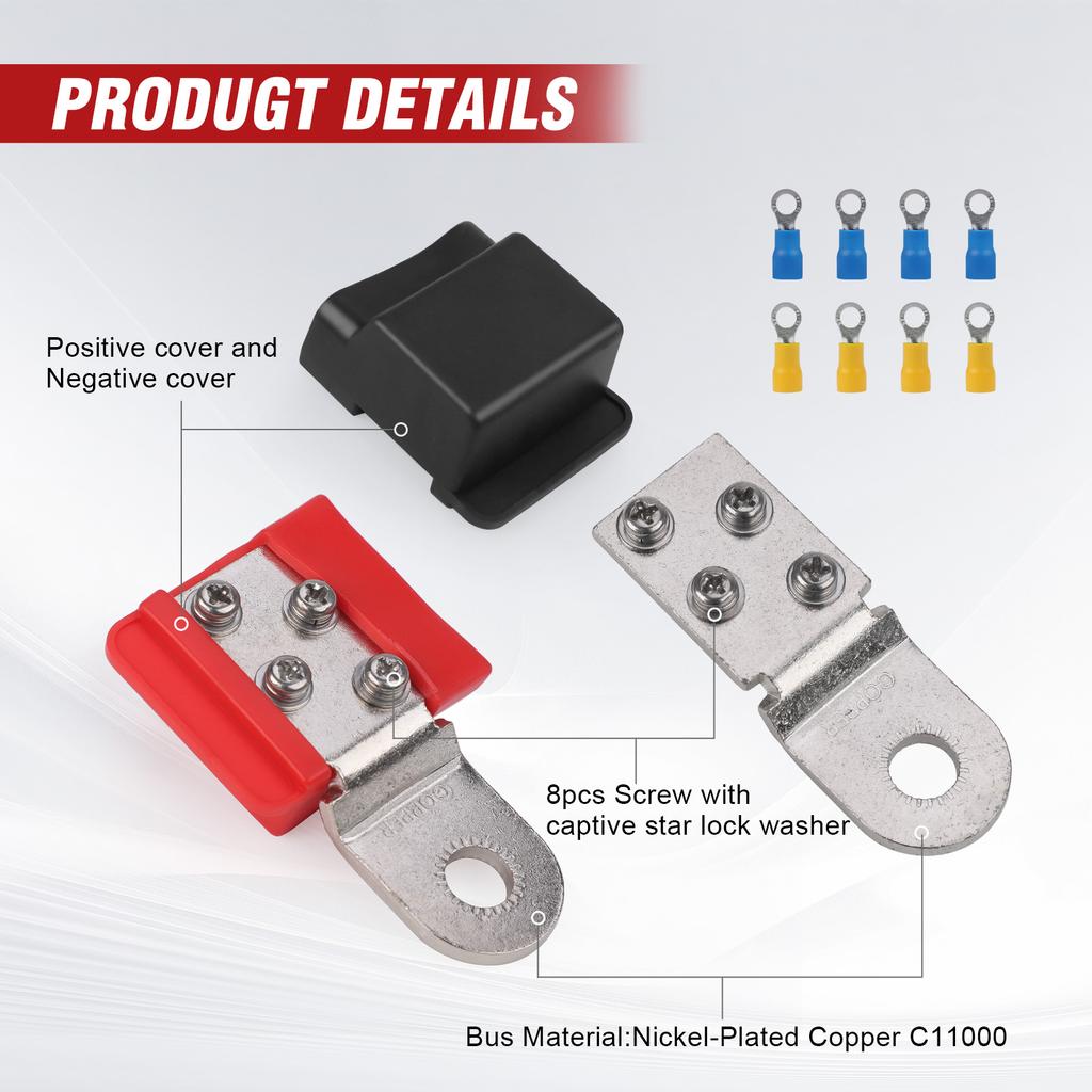 New Terminal Mount Tin-plated Copper With Captive Washer For Secure Positive and Negative Electrical Connections In Auto Battery