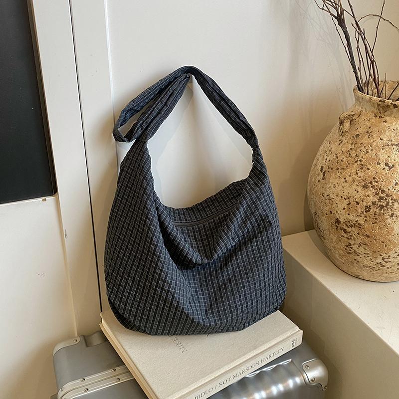 Women's Large Shoulder Bag Lightweight Check Commuter Tote Bag