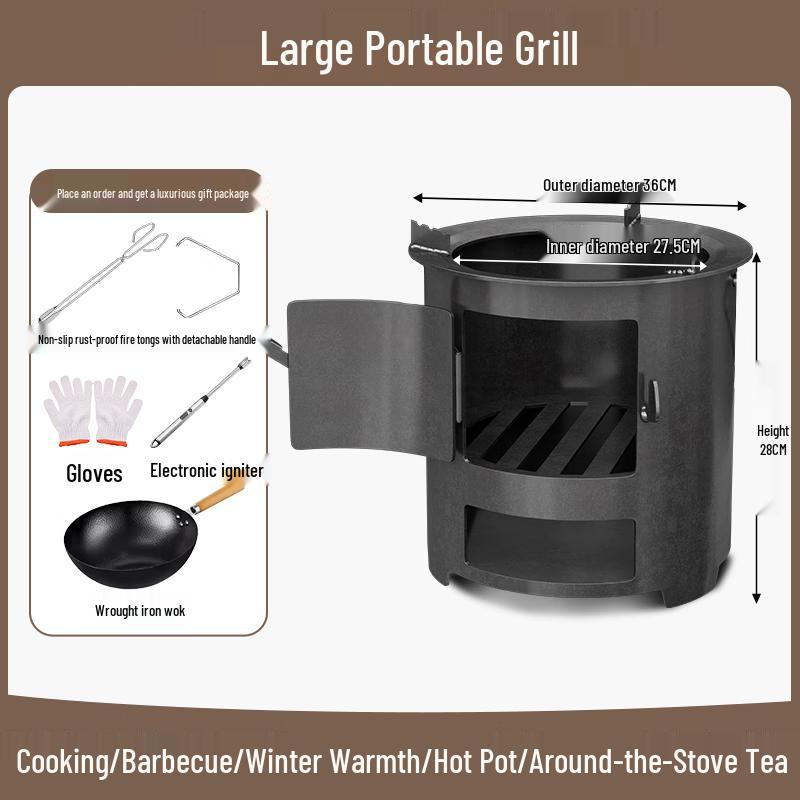 Tiemuyun Outdoor Portable Wood Burning Stove