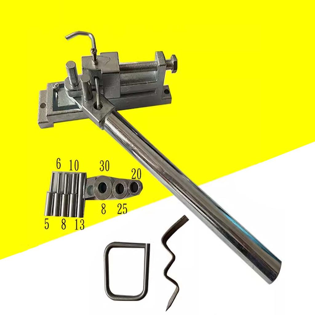 Manual Metal Bender, Small Flat Iron Round Steel Bar Plate Tube Rebar Bending Machine