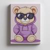 Plakat Miś W Fioletowym Hoodie Plakat Miś W Fioletowym Hoodie, 70X100 Cm, Bez Ramy, Płótno Premium Na Blejtramie