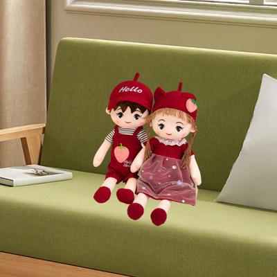 2Pcs Couple Doll Toys Plush Stuffed Dolls for Valentine's Day Living Room Gifts