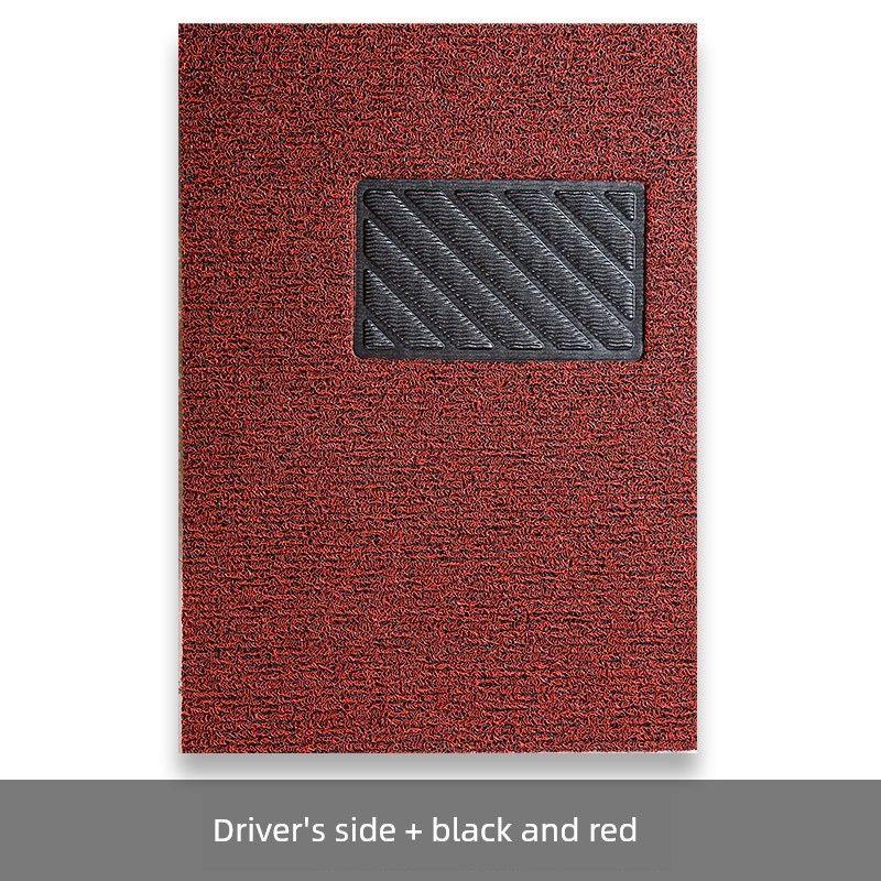 Universal Easy-To-Clean Car Floor Mats, Universal Easy-To-Clean Car Wire Loop Mats, Can Be Cut to Size, Single Piece for Driver and Passenger Black and Red Main Driver Single Chip