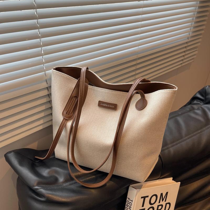 Premium Sense Bag Women 2025 New Niche Design Canvas Bag Fashionable Large Capacity Commuter Tote Bag