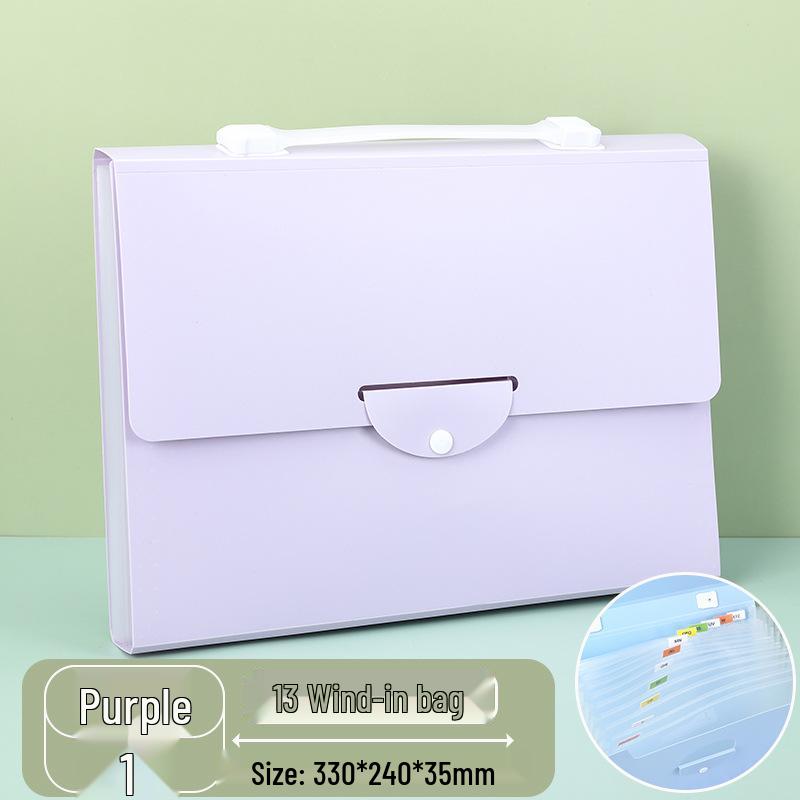 13-Grid A4 Accordion Folder: Large Capacity Student Document Organizer