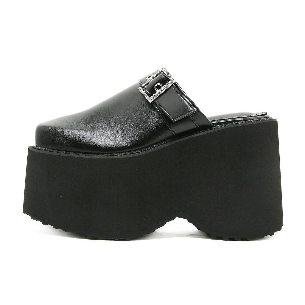 Wedges mules shoes Women high heel pumps Fashion slipper sandals platform casual outdoor comfortable Square toe Summer shoes