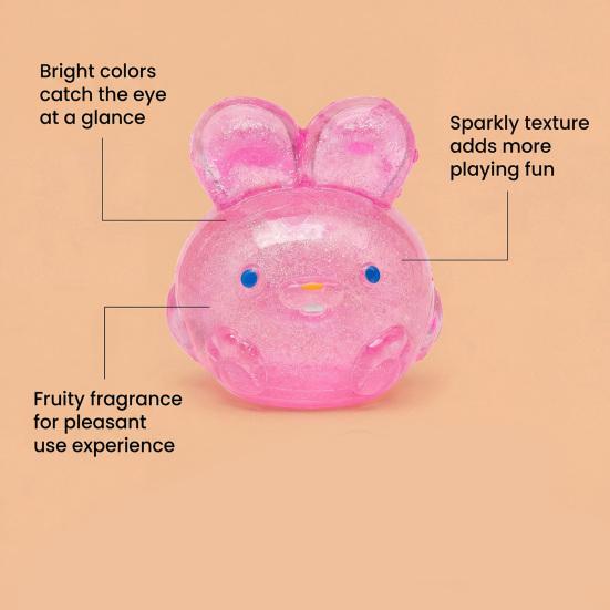 DYS Bunny Jelly Squeeze Toy, Portable Soft TPR Stress Relief Pressure Release Rebound Fidget Sensory Ball for Kids Adults