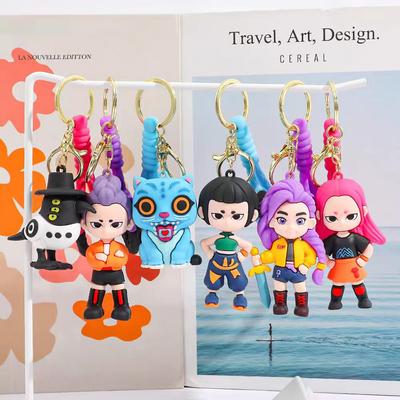 Kpop Demon Hunters Tiger Anime Figures Doll Stuffed Game Soft Doll Kawaii Car Bag Decoration Keychain Toy Kids Gifts