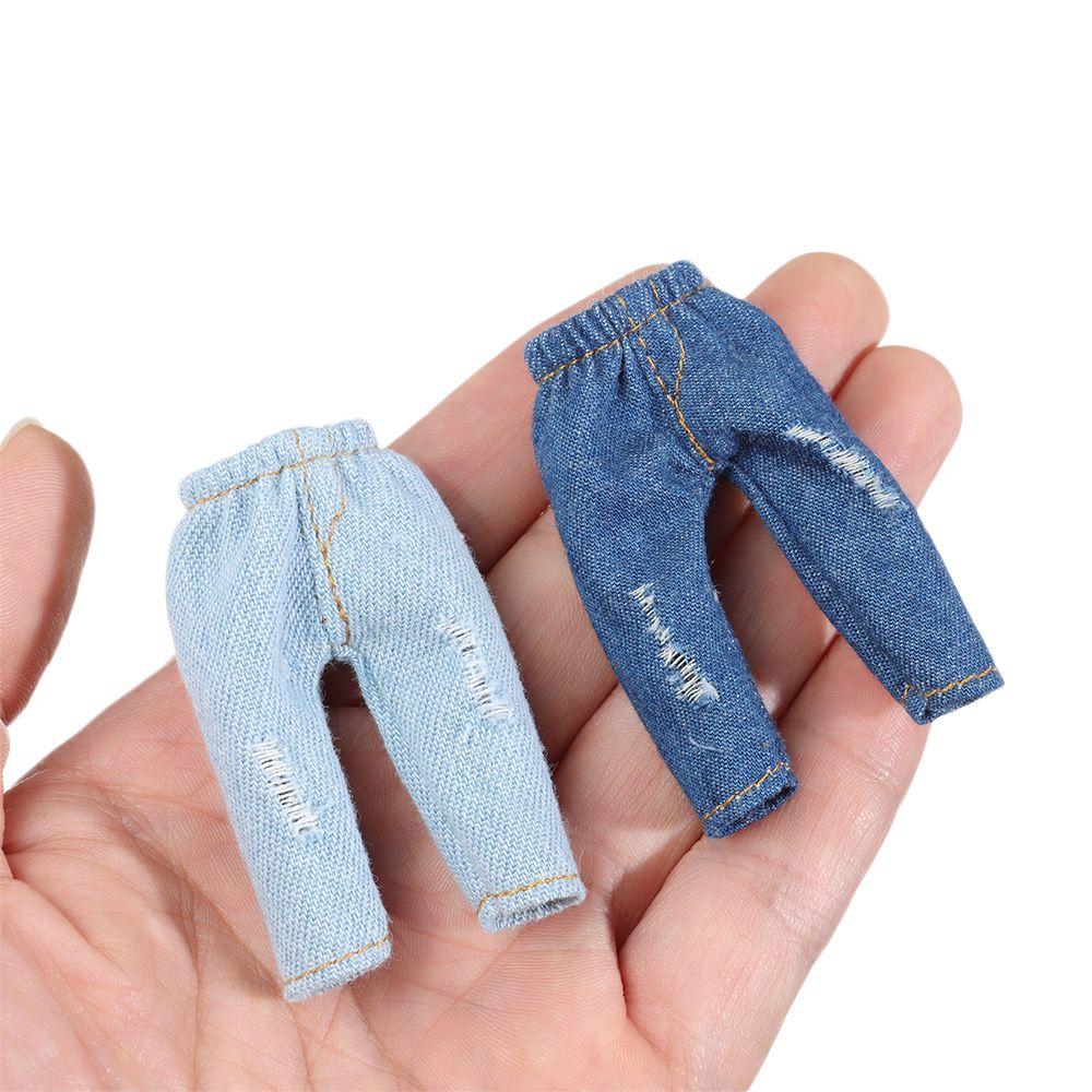 High Quality Kids Gift Toys 1/12 Dolls PU Leather Jackets Hoodies Doll Jeans Fashion Ripped Pants
