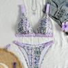 New European And American Printed Bikini Adjustable Shoulder Strap Swimsuit Women'S Swimwear Direct Sales